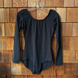 NWT Capezio Black Long Sleeve Leotard in Unisex X-Large